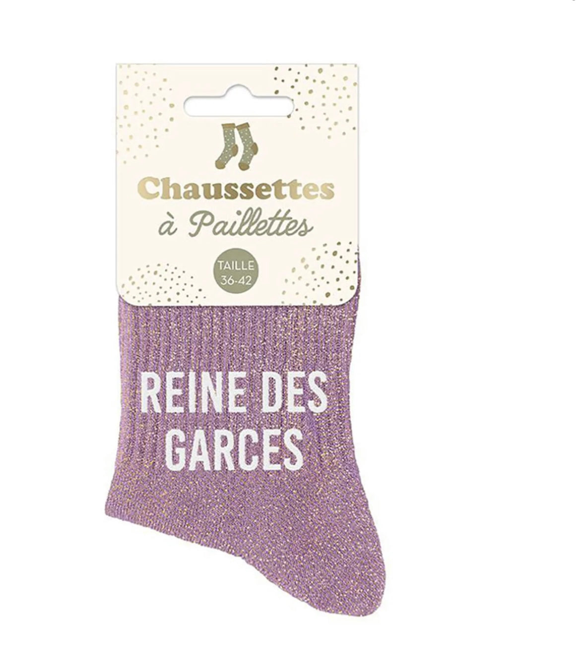 Chaussette pailletée Reine des Garces
