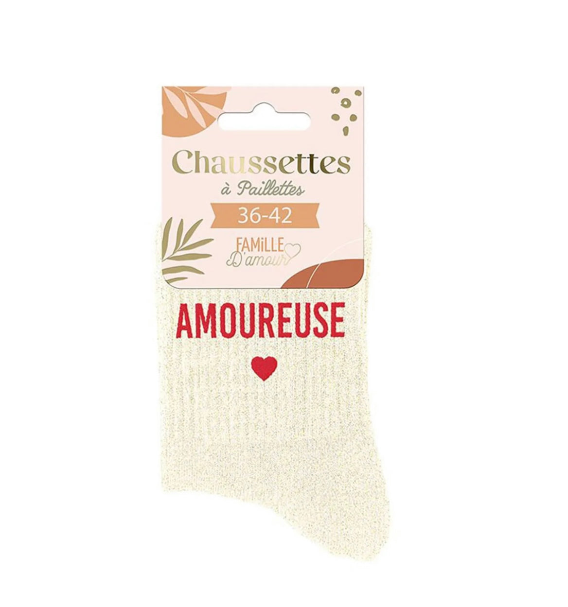 Chaussette pailletée Amoureuse